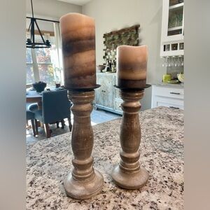 Gray Candlesticks and Candles